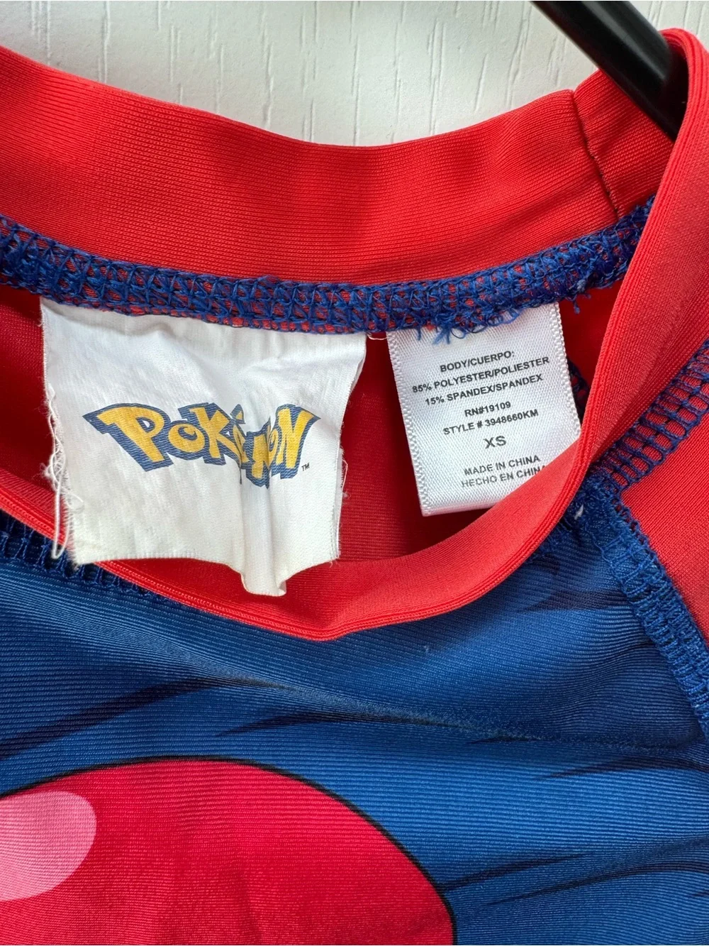 Pokemon Kids Short-Sleeve Rash Guard - Blue and Red